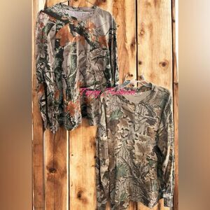 Camo Long Sleeve Shirts Fusion 3D RedHead Advantage Henley